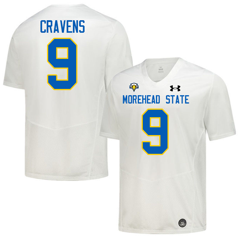 Morehead State Eagles #9 Carter Cravens College Football Jerseys,Uniforms-White